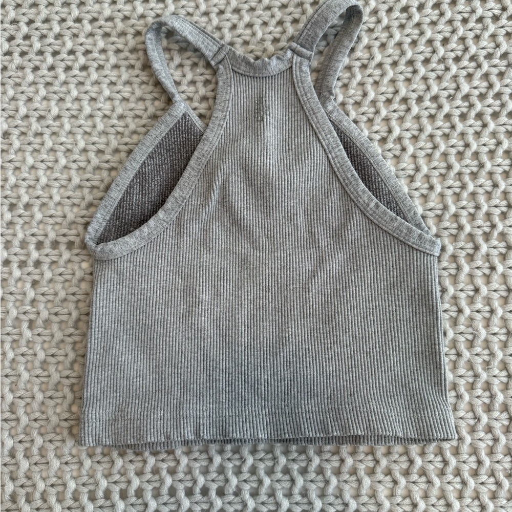 Gray Ribbed Halter Top - Picture 2 of 2